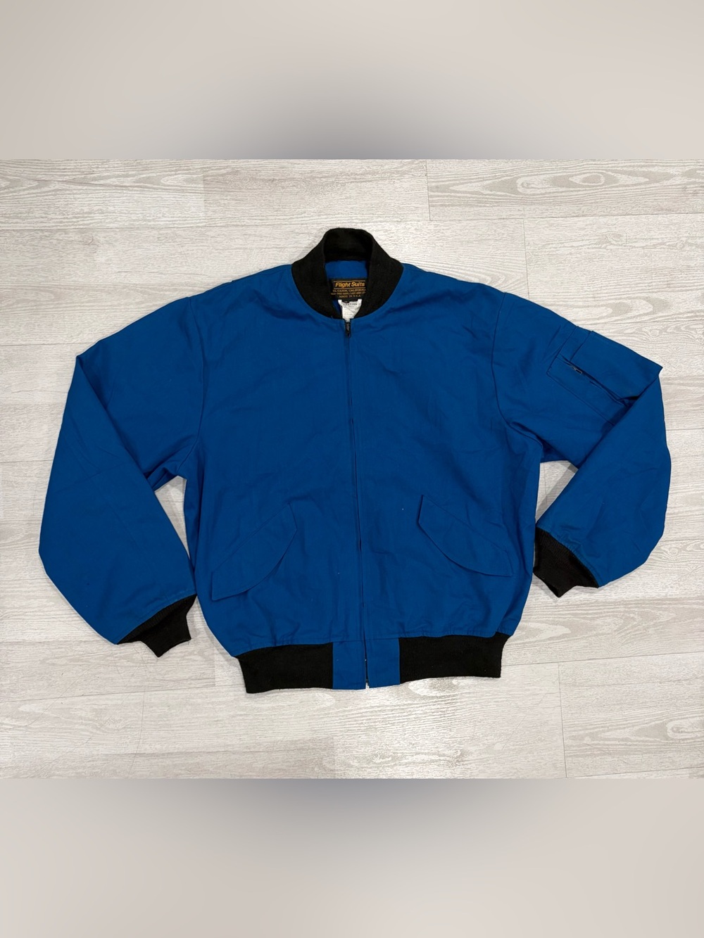 Vintage 90s Flight Suits El Cajon DuPont Nomex Blue Bomber Flight Jacket Size 42